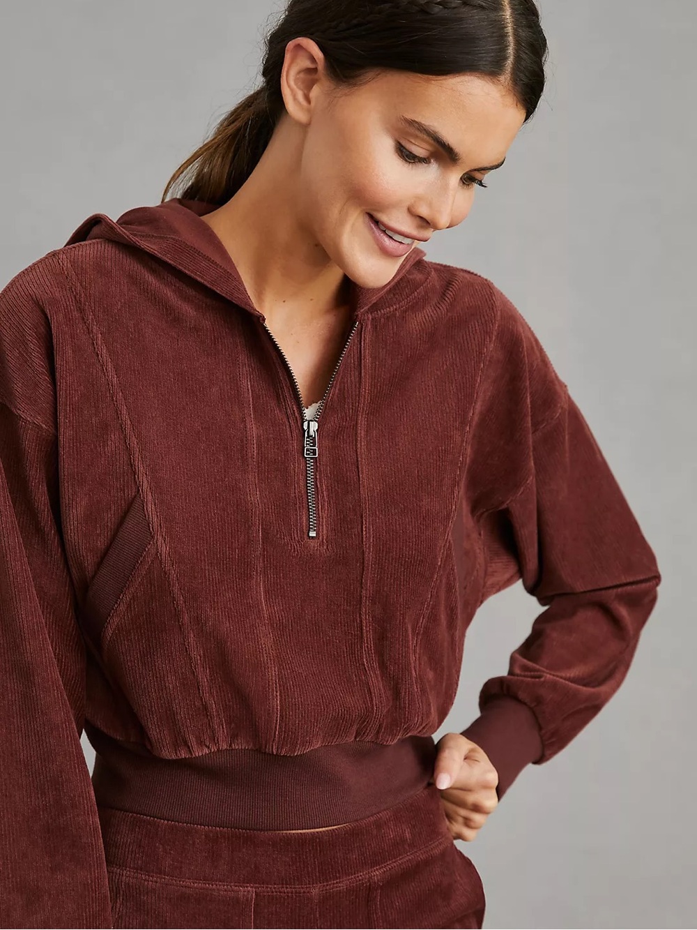 Daily Practice by Anthropologie Velour Corduroy Hoodie